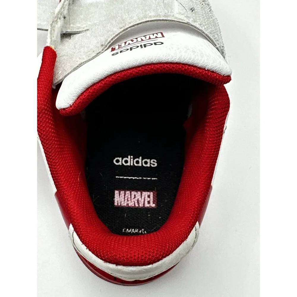 Adidas Marvel Spider-Man Advantage Toddler Shoes Size 7.5K White Red HQ8841